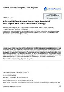 A case of Diffuse Alveolar Hemorrhage Associated with Tegafur plus ...