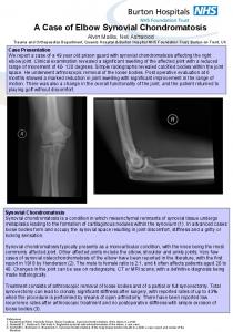 A case of Elbow Synovial Chondromatosis