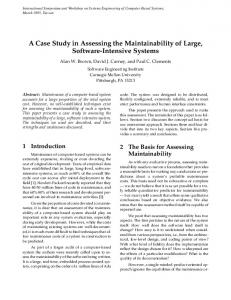 A Case Study in Assessing the Maintainability of Large, Software ...