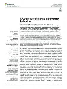 A Catalogue of Marine Biodiversity Indicators - Core