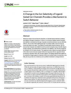 A Change in the Ion Selectivity of Ligand-Gated Ion Channels ... - PLOS