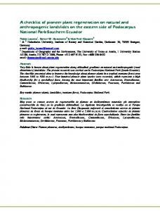 A checklist of pioneer plant regeneration on natural and ... - Cebem