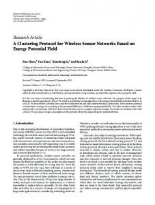 A Clustering Protocol for Wireless Sensor Networks Based on Energy