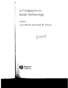 A Companion to Social Archaeology