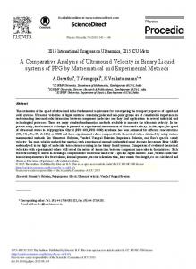 A Comparative Analysis of Ultrasound Velocity in Binary Liquid ... - Core