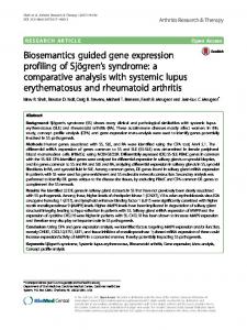 a comparative analysis with systemic lupus erythematosus