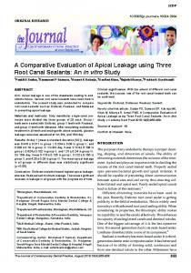 A Comparative Evaluation of Apical Leakage using ... - Jaypee Journals