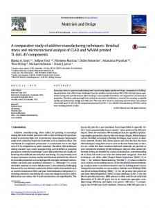 A comparative study of additive manufacturing