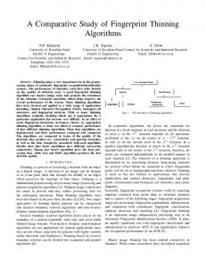 A Comparative Study of Fingerprint Thinning Algorithms - CiteSeerX