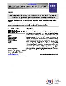 A Comparative Study on Evaluation of In vitro Cytotoxic ... - iMedPub