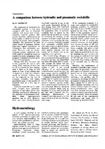 A comparison between hydraulic and pneumatic rockdrills ...