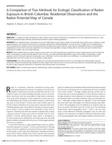 A Comparison of Two Methods for Ecologic Classification of Radon ...