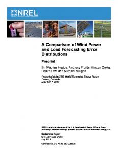 A Comparison of Wind Power and Load Forecasting Error ... - NREL