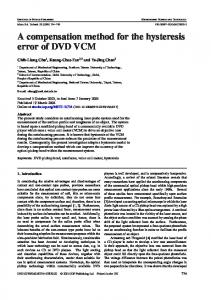 A compensation method for the hysteresis error of DVD VCM