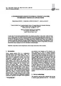 A COMPREHENSIVE SURVEY ON FORMAL CONCEPT ANALYSIS ...