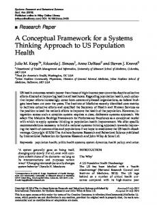 A Conceptual Framework for a Systems Thinking Approach to US ...