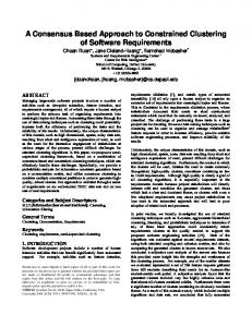 A Consensus Based Approach to Constrained Clustering ... - CiteSeerX