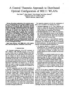 A Control Theoretic Approach to Distributed Optimal Configuration of ...