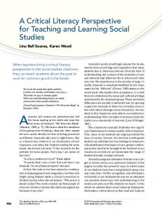 A Critical Literacy Perspective for Teaching and Learning Social Studies