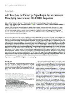 A Critical Role for Purinergic Signalling in the Mechanisms Underlying ...