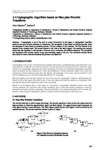 A Cryptographic Algorithm based on Max plus