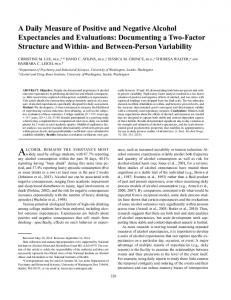 A Daily Measure of Positive and Negative Alcohol Expectancies and ...