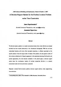 A Decision Support System for the Facility Location Problem ... - camo