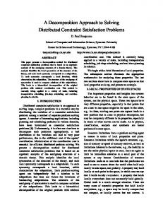 A Decomposition Approach to Solving Distributed ... - Semantic Scholar