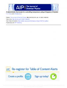 A deterministic thermostat for controlling ... - Semantic Scholar