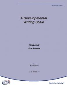 A Developmental Writing Scale