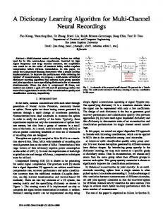 A Dictionary Learning Algorithm for Multi-Channel ... - IEEE Xplore