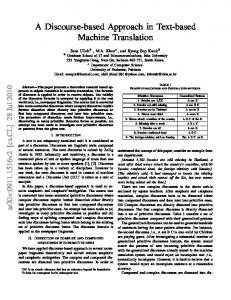 A Discourse-based Approach in Text-based Machine Translation - arXiv