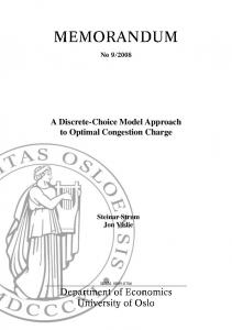 A Discrete-Choice Model Approach to Optimal Congestion Charge - UiO