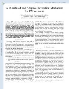 A Distributed and Adaptive Revocation Mechanism for P2P networks