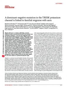 A dominant-negative mutation in the TRESK potassium channel is ...