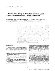 A Double-Blind Study of Paroxetine, Fluoxetine, and Placebo an ...