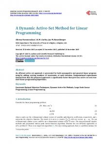 A Dynamic Active-Set Method for Linear Programming - Scientific ...