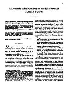 A Dynamic Wind Generation Model for Power ...