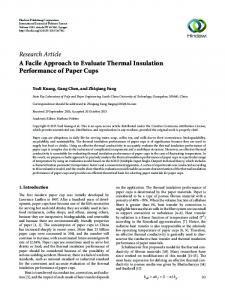 A Facile Approach to Evaluate Thermal Insulation Performance of ...