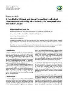 A Fast, Highly Efficient, and Green Protocol for Synthesis of ...