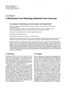 A Fibromatosis Case Mimicking Abdominal Aorta Aneurysm