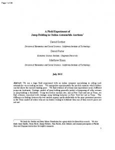 A Field Experiment of Jump Bidding in Online Automobile Auctions ...