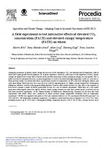 A Field Experiment to Test Interactive Effects of Elevated CO2 ...