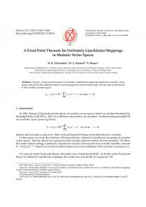 A Fixed Point Theorem for Uniformly Lipschitzian Mappings in Modular