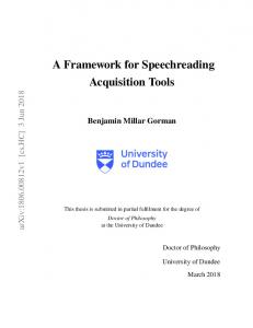 A Framework for Speechreading Acquisition Tools - arXiv