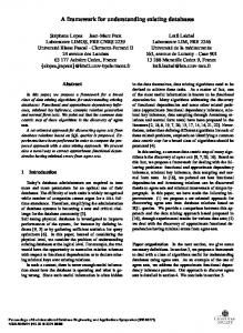 A framework for understanding existing databases - Semantic Scholar