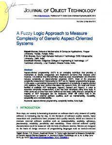 A Fuzzy Logic Approach to Measure Complexity of Generic Aspect ...