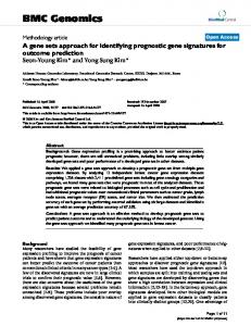 A gene sets approach for identifying prognostic gene signatures for ...