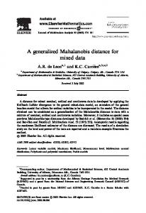 A generalized Mahalanobis distance for mixed data - University of ...