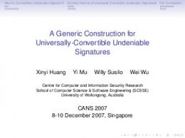 A Generic Construction for Universally-Convertible ... - Semantic Scholar